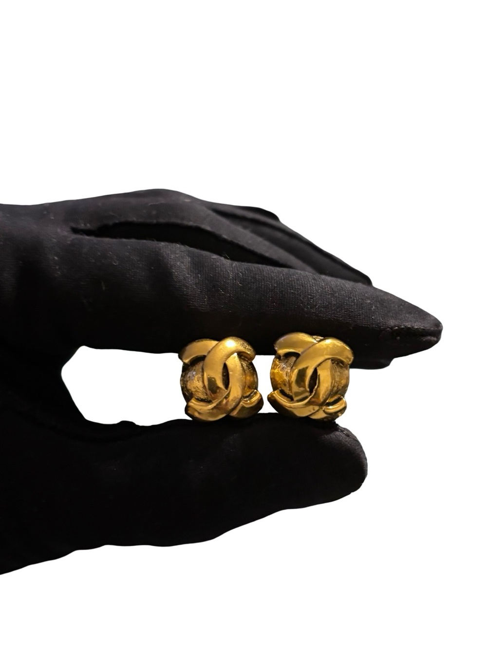 Authentic Gold CHANEL 209 CoCo Mark Earrings w/COA